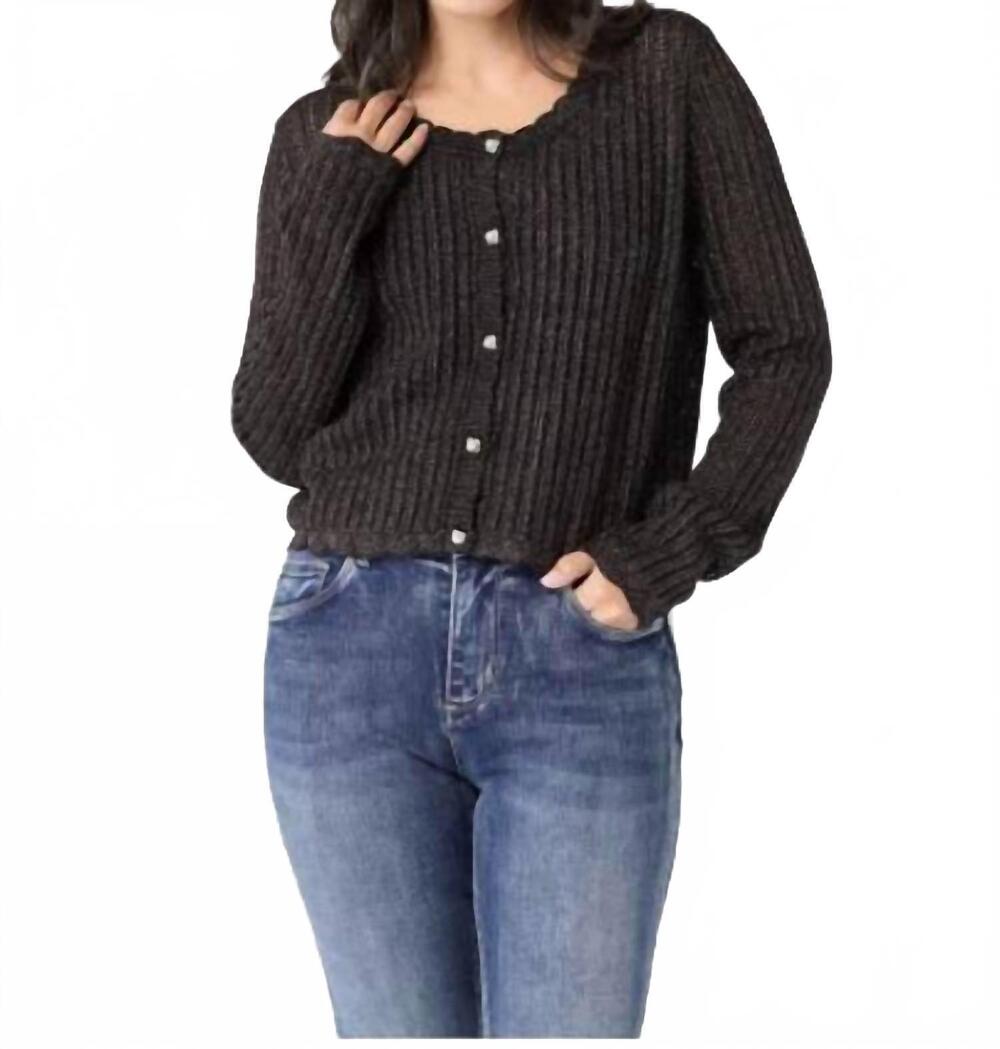 NEW COCO + CARMEN jodilyn open knit cardigan in black / gold